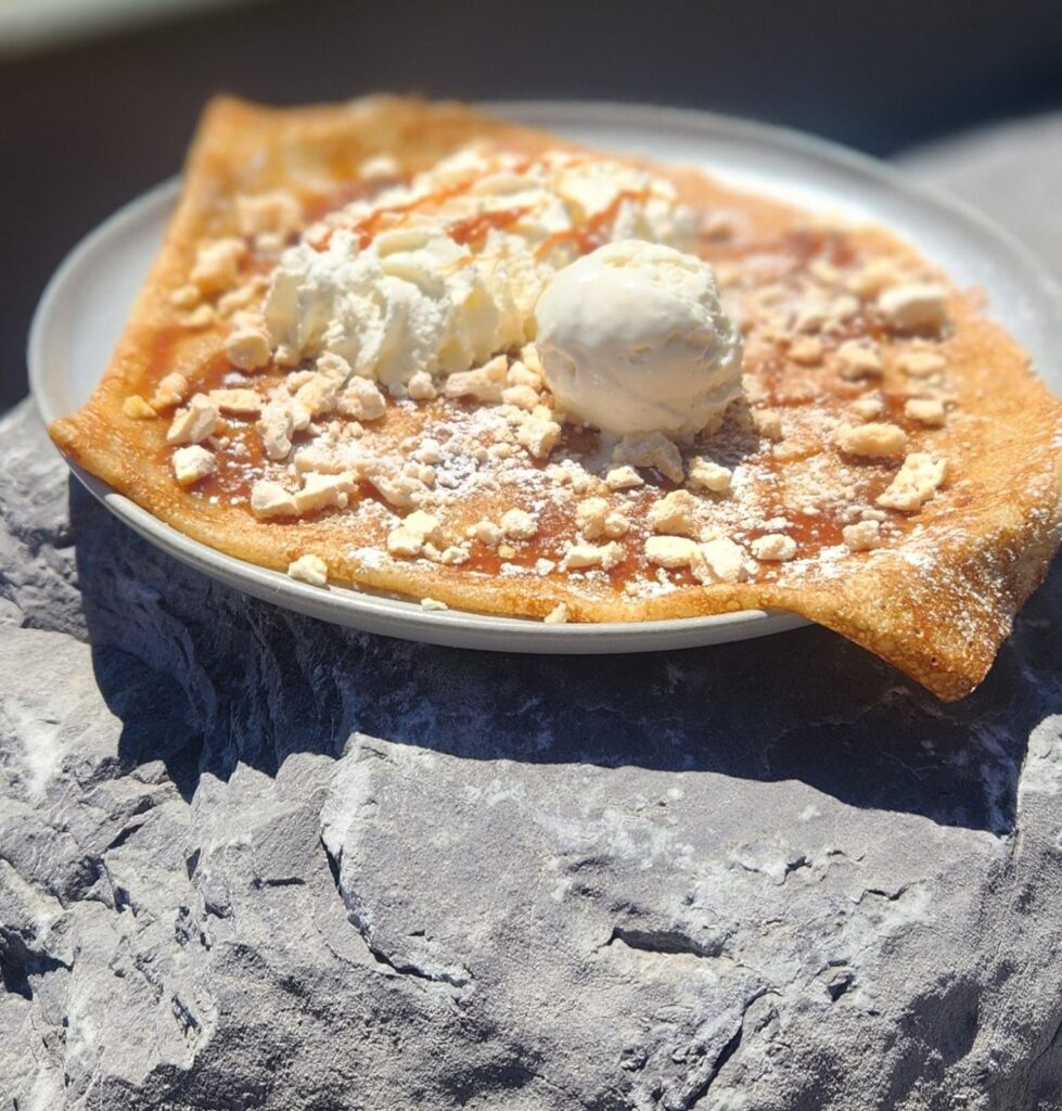 crepe anzère caramel meringue
